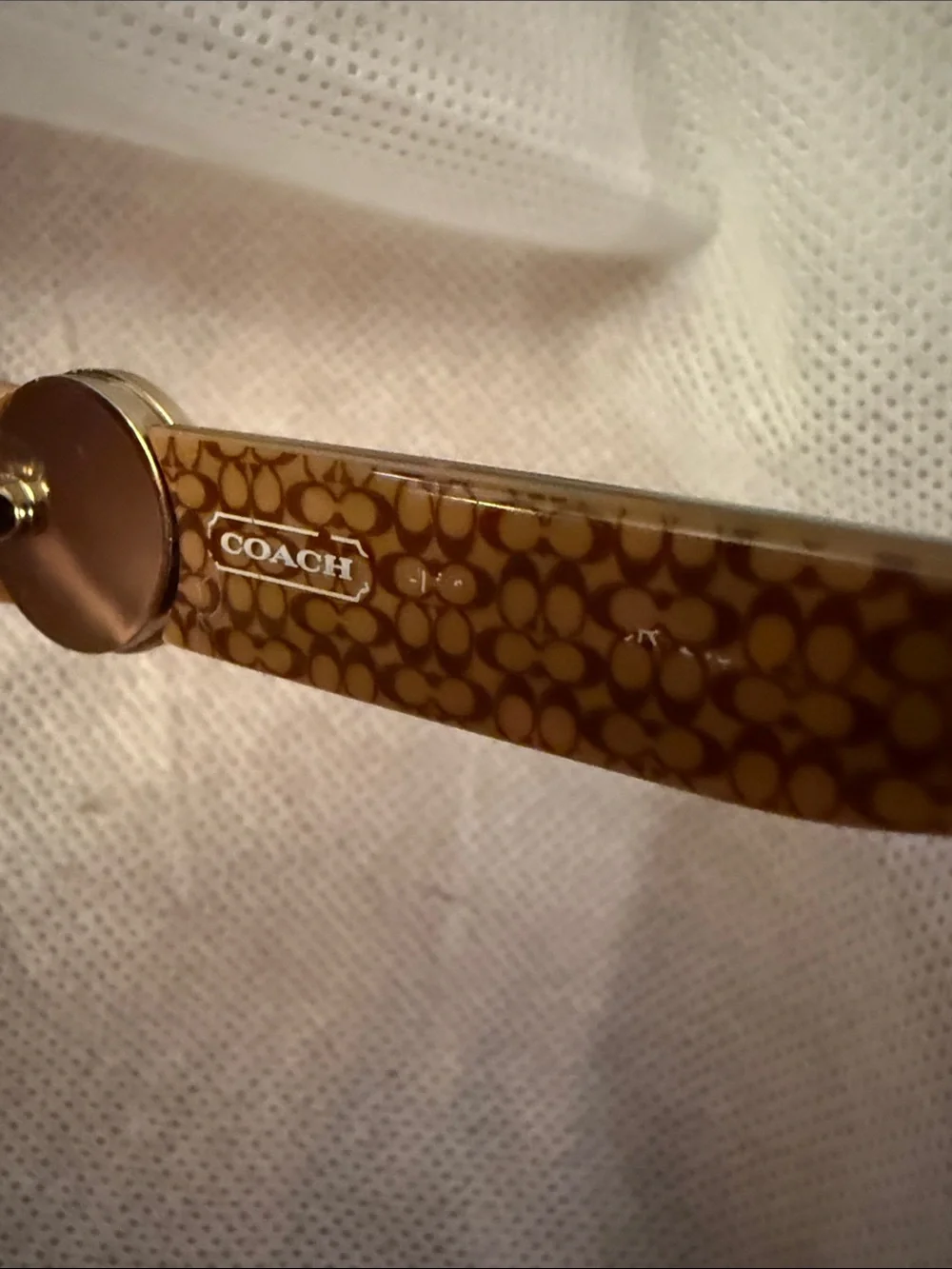 Vintage Coach Brown, Gold, Tortoise Shell Sunglasses and case